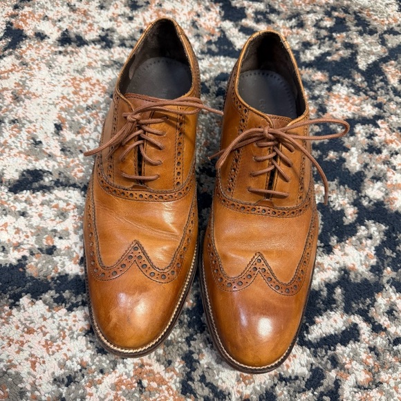 Cole Haan British Tan Leather Wing-Tip Lace-Up Oxford Dress Shoes Men’s Size 9.5 main image 13